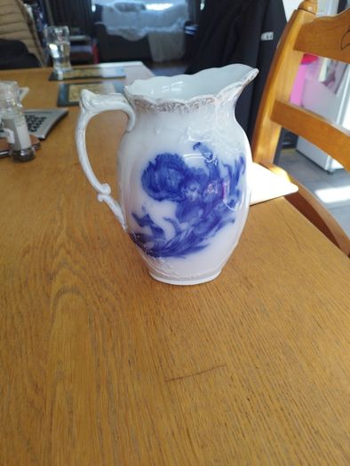 Blue and white