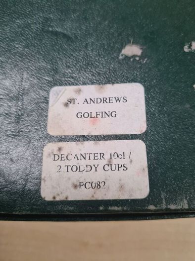 Pointers London Edinburgh Whisky Decanter And Cups Set St Andrews Golf Golfing Vintage