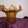1930's Sowerby amber glass lily vase Image 7