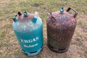 2 empty gas cylinders