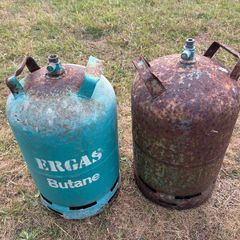 2 empty gas cylinders