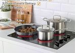 Ceramic Hob Built-in 4 Burners Electric Hob 60cm Ceramic Cooker with Electronic Knob Controls, Residual Heat Indicator, 6000W, Hard Wired, No Plug Included