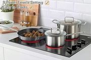 Ceramic Hob Built-in 4 Burners Electric Hob 60cm Ceramic Cooker with Electronic Knob Controls, Residual Heat Indicator, 6000W, Hard Wired, No Plug Included