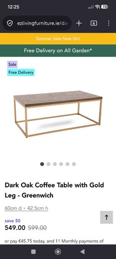 Oak cabinet with oak coffee table