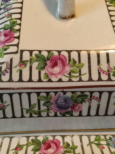 Henry Alcock Victorian Staffordshire Hand Painted Butter Dish