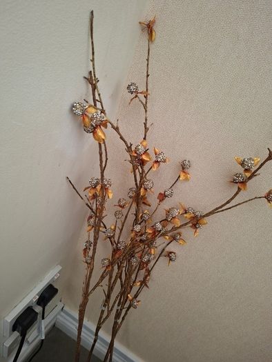 Four Gold & Gitter Ball  Branches