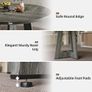 Round Dining Table for 4-6 People, Grey Kitchen Table, 120CM Farmhouse Dinning Tables, Wooden Stylish Dining Tables, No Shaking, for Kitchen and Living Room, Easy to Assemble (only table) Image 5