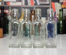138 - Set of 4 Vintage Cork Distilleries Company Whisky Small Collectible Decorative Clear Glass Bottle