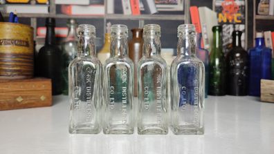 138 - Set of 4 Vintage Cork Distilleries Company Whisky Small Collectible Decorative Clear Glass Bottle