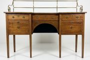 19th Century Mahogany Inverted Breakfront Sideboard with Brass Gallery