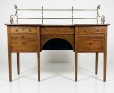 19th Century Mahogany Inverted Breakfront Sideboard with Brass Gallery