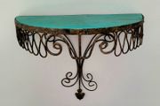 Antique french wrought iron wall shelf