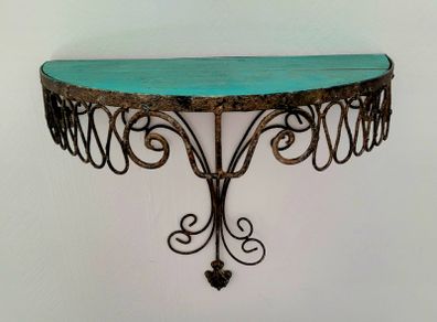 Antique french wrought iron wall shelf
