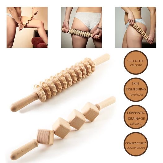 Brand New Professional Quality 2-Roller Wood Therapy Massager.