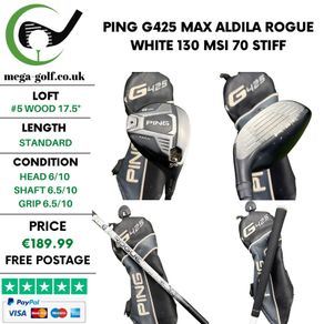 Ping G425 Max #5 Wood 17.5 Degree / Aldila Rogue White 130 MSI 70 Stiff
