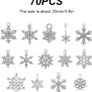Snowflake Charm, 70 Pieces Mixed Snowflake Pendants Antique Silver Snowflake Charms Christmas Jewelry Making Accessories Crafting Supplies for DIY Necklace Bracelet Image 2
