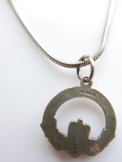 Vintage 925 Sterling Silver Claddagh Pendant Necklace length 16" - 5,2g