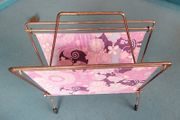 Vintage Mid Century Modern/ atomic magazine rack/ record holder