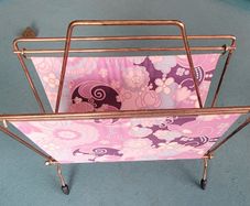 Vintage Mid Century Modern/ atomic magazine rack/ record holder