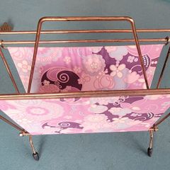 Vintage Mid Century Modern/ atomic magazine rack/ record holder