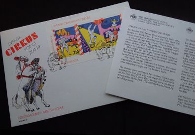 Sweden Stamps : Celebrating 200 Years of Swedish Circus Art , First Day Cover - 1987