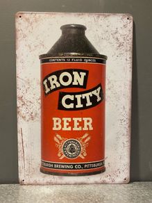 Iron City Beer Tin Metal sign