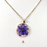 Flower epoxy resin necklace Gold Necklace Image 2