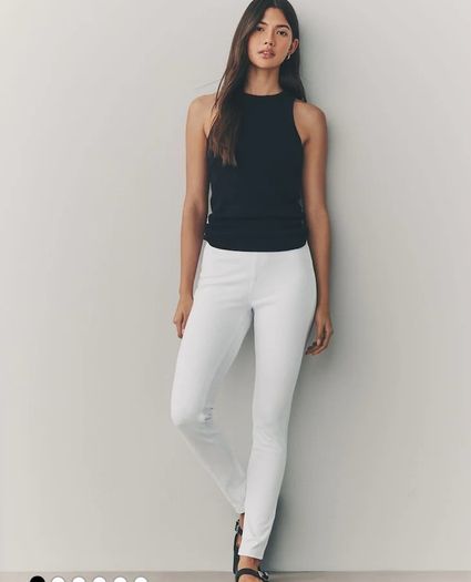 Next White Jersey Leggings Size UK 14 New