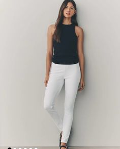 Next White Jersey Leggings Size UK 14 New
