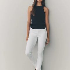 Next White Jersey Leggings Size UK 14 New