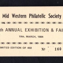 1984 Ireland Mid Western Exhibition Booklet with 26p Macha 150th Anniversary of Irish Railways Commemorative Stamp Mint Never Hinged (MNH) no 160