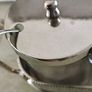 Vintage  Silversmiths Silver Plate Cream & Sugar Tray Set. Glass Bowls. With Lid And Serving Spoone Image 5