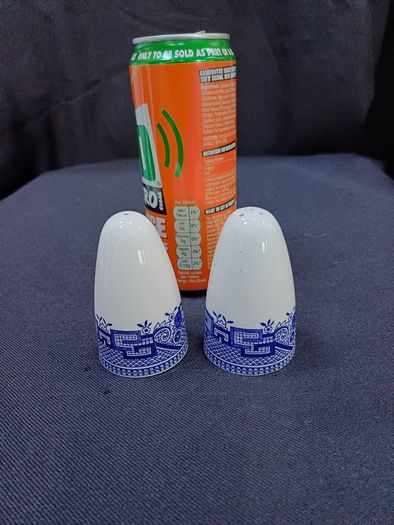Churchill Willow Pattern Edging Salt and Pepper shakers