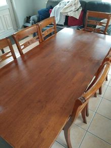 Solid Wood 8 Seater Table And Chairs