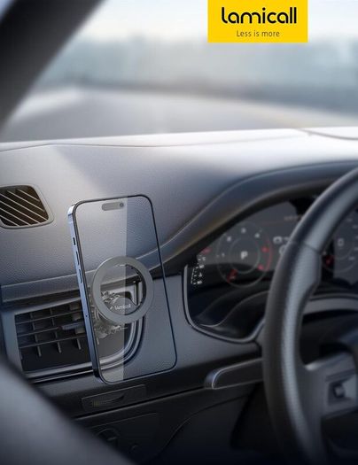 Car Phone Mount for MagSafe - [20x N52 Magnet] Magnetic Phone Holder Car, Air Vent Phone Mount Cradle Hook for iPhone 17 16 15 14 13 Pro/Max/Plus/Air & MagSafe Case, Others with Metal Plate