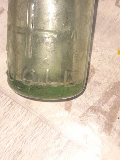 Antique Named Edwin Short Goole, Green Glass Codd Neck Bottle, featuring a marble invented in 1872