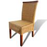 Dining Chairs 2 pcs Brown Natural Rattan Image 6