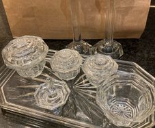 Art Deco crystal dressing table set 1940s