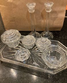 Art Deco crystal dressing table set 1940s