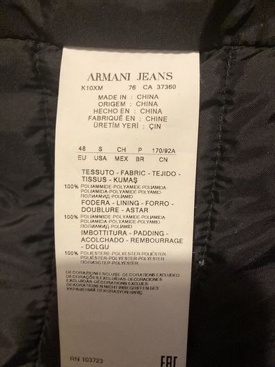 AJ Armani Dark Green Puffer Jacket - Size 14