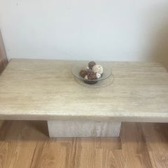 Travertine coffee table