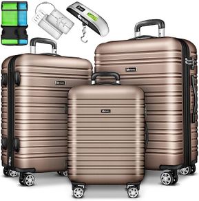 3 x Suitcase luggage hard shell  4 wheels
