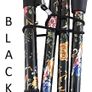 Folding Walking Stick, Black Floral Image 7