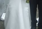 Wedding dress with red detail