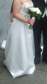 Wedding dress with red detail