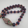 Antique Venetian Trade Beads Eye Glass, WhiteHeart & Millefiori Pendant Necklace Image 10