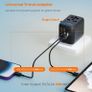 Universal Travel Adapter, Travel Plug Adapter Worldwide Travel Charger with 2 USB-C & 2 USB-A Ports, Dual 10A Fuses, All-in-One International Travel Adapter - EU UK US AU Plugs Image 5