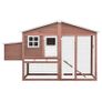 Chicken Coop with Nest Box Mocha and White Solid Fir Wood Image 3