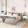 Bedside Table Set of 2, Nightstand, Side Table, Wooden Sofa End Table with Fabric Drawer, Open Shelf, Solid Wood Legs, 39x29x63 cm, for Bedroom, Living Room, White Image 5