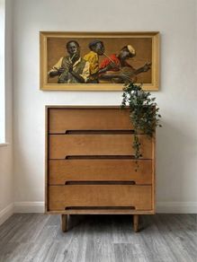Vintage Retro Mid Century Stag Chest of Drawers